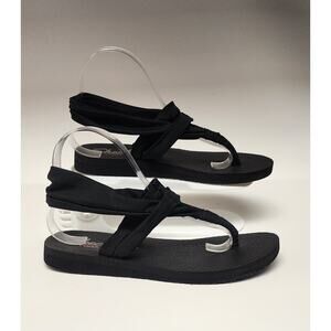 Skechers Yoga Foam Sling Black Flip Flops Sandals Size 8